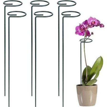 Plantestøtte 6 Stykker Plantestøtte Metallring Hagestøttering for Planter Blomster Grønnsaker 40cm