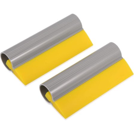 2-pakning 14 cm lang gul gummiskrape i vinyl med sklisikkert grep