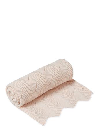 Scallop Knit Blanket Home Sleep Time Blankets & Quilts Rosa Cam Cam Copenhagen