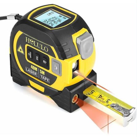 3-i-1 Digital Lasermätare med Korshårslaser, 131ft Digital Laseravståndsmätare, 16ft Måttband
