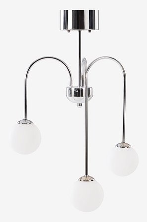 MARNE plafondlamp 3-armig chroom/wit - Koop Plafondlampen bij Jotex