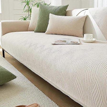 Enkel Chenille Sofapute Fire årstider Universal Sklisikker Sittepute Ensfarget Sofatrekk Høykvalitets stofftrekk