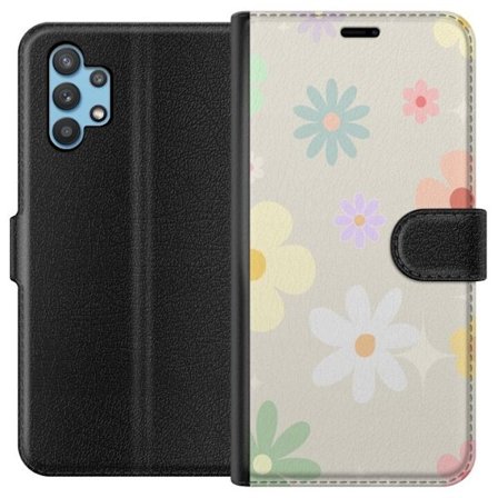 Plånboksfodral till Samsung Galaxy A32 5G med fejdande blommor