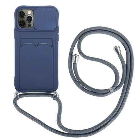 Iphone 12 Pro - Skal Med Kortfack Mörkblå