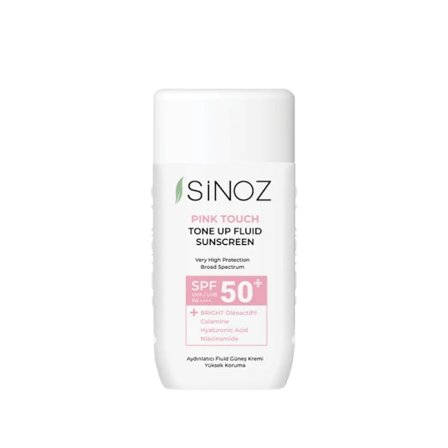 Sinoz - Pink Touch Tone Up Fluid Sunscreen SPF50+ / PA++++, 50ml - Solskyddsmedel för att jämna ut hudtonen