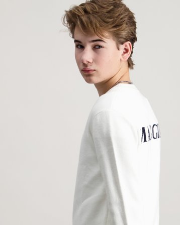 MAGGIORE Logo Knit Sweater Hvit Genser Gutt - Kids Brand Store