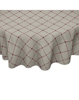 Julvaxduk rund Ruta ø 140 cm Linne