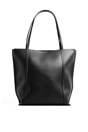NA-KD Boxy Leather Tote - Tasker - Sort - One Size