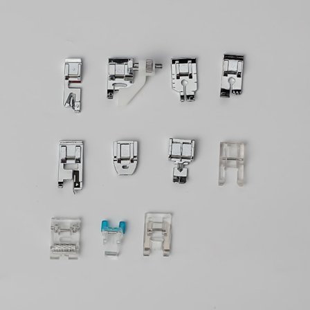 Sytillbehör för symaskin, 11 delar, multifunktionell, med pressarfot, dragkedjefot för Brother, Babylock, Janome, Elna, Toyota, Sin