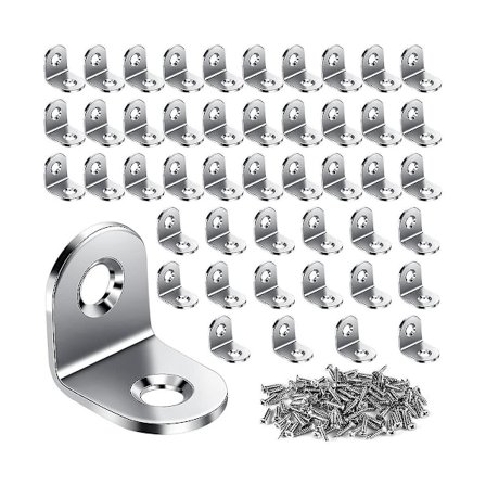 Sommer Udsalg 50 stk. L Beslag Hjørnebeslag, Kraftige Små Beslag, Rustfrit Stål Vinkelbeslag, 90