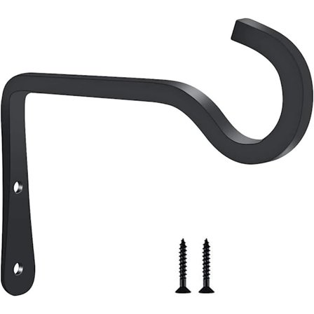 Svart Metall Väggkrok - 15x10cm för Hängande Korgar & Växter[JUN]