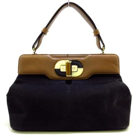 Bvlgari Vintage, Pre-owned Cotton Handbag Zwart, Dames, Maat:ONE Size,leather
