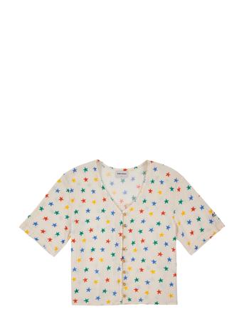 Multicolor Stars Shirt Blouses Short-sleeved Creme Bobo Choses*Betinget Tilbud