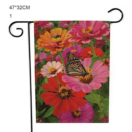 Blomsterträdgårdsflagga 12×18 tum liten vertikal dubbelsidig säsongsbetonad utomhusdekor för gårdsgård