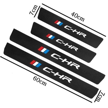 Inredning, Dörrtröskelplåt för bil, Skyddstillbehör i kolfiberläder, För Toyota Chr -