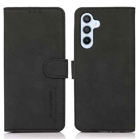 SKALO Samsung A25 5G KHAZNEH Lompakkokotelo PU-nahasta - Musta