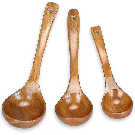 Bedste 33 cm Store Træske Håndlavet Dyb Træske Lang Madlavningsske