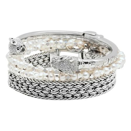 Nialaya, The Paris Stack Bracelet Szary, Mężczyzna, Rozmiar: L