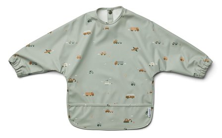 LIEWOOD Merle Spiseforklæde Maskiner / Dove Blue Mix, Børn & Forældre, Spisetid, Hagesmække