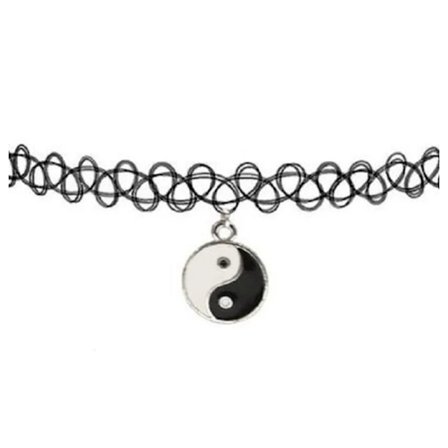 Choker - Yin Yang - Tatuering - 90-tals Spetshalsband