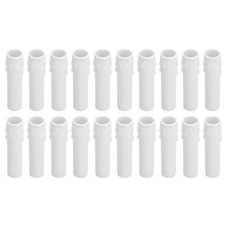 20 stk E12 Lysestake Deksel, 4 Tommer Simulert Voks Drypp Lyshylser