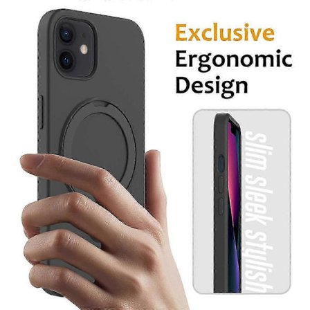 Magnetisk deksel til iPhone 11 med ringstativ PC+Silikon Fallsikkert telefondeksel