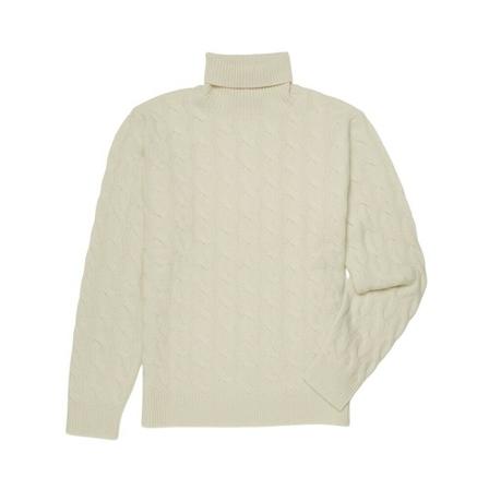 Brooks Brothers Cable-Knit Turtleneck Sweater Hvid, Herre