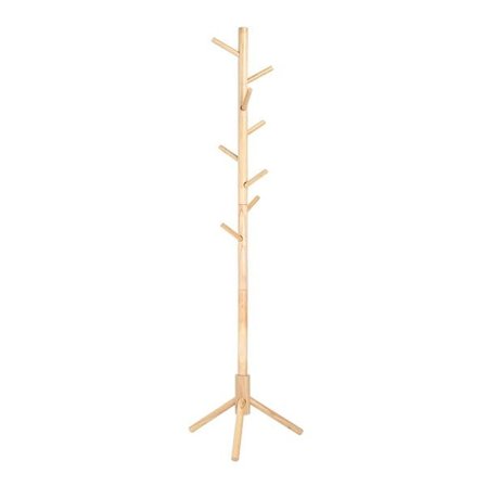 Fritstående knagerække i træ - 175 cm, med 8 kroge