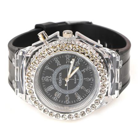 Flash Luminous Personlig Strass Led Watch Jellies Light