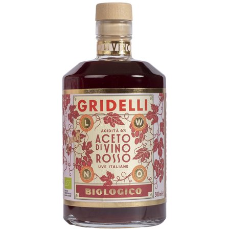 Fratelli gridelli Aceto Di Vino Rosso rödvinsvinäger ekologisk, 500 ml | Matlagning > Skafferiet > Vinäger | Bagaren och Kocken