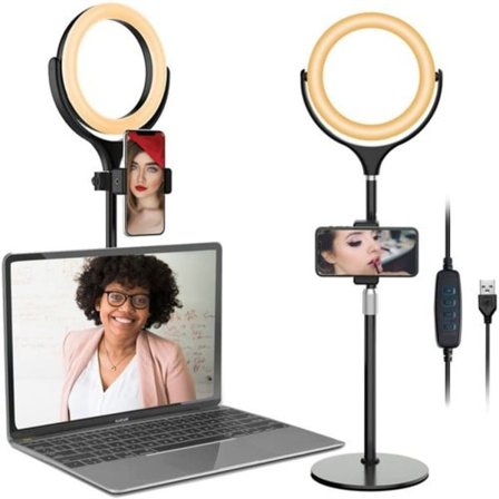 Ringljus för bärbar dator videokonferensljus, LED-ringljus med stativ och