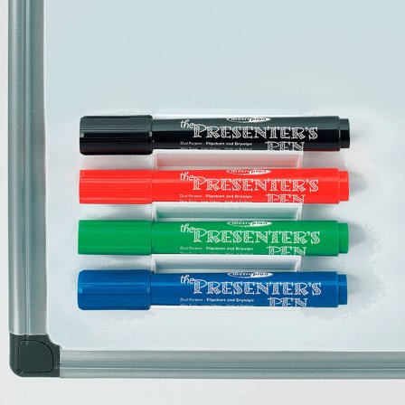 Whiteboard pen holder with 4 pens