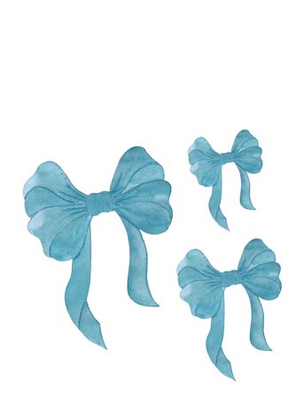 That's Mine Wallsticker Blue Bows 3-Pack - Blue - ONE SIZE