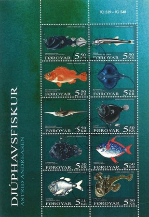 Færøerne 2006 - AFA 539-548 - Stemplet miniark