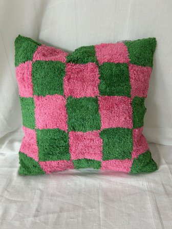 Kersten Pute Blocks Grønn-Rosa 45x45