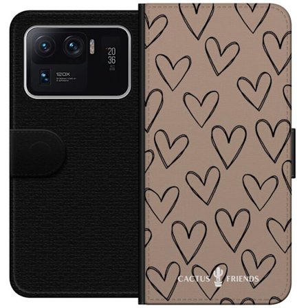 Yhteensopiva Lompakkokotelo Xiaomi Xiaomi Mi 11 Ultra Cactus and Friends - Earthy Sketch Hearts
