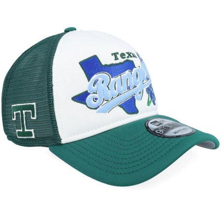 New Era - MLB Grön trucker Keps - Texas Rangers State Flower White/Green A-Frame Trucker @ Hatstore