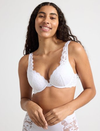 Lindex Bra Malva Iris - White - B x 80