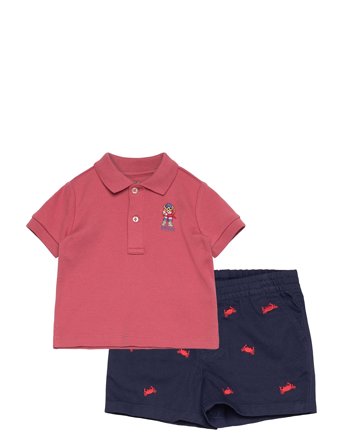 Ralph Lauren Baby | Bear Cotton Polo Shirt & Short Set | 75-79