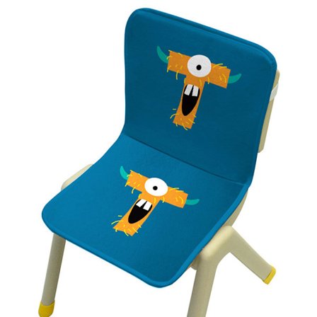 Mr. Bao, monsterbokstavssvamp, stolsdyna i ett stycke, förskolestolskudde, studentstolskudde, ryggstöd