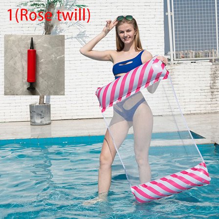 Flytande vattenhängmatta Uppblåsbar Pool Floating Bed Stol Skyblue twill-B