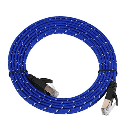 CAT7 RJ45 10 Gbps:n suojattu LAN-verkkokaapeli, litteä Ethernet-kaapeli, 1,8 m