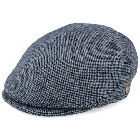 Mayser - Blau flatcap Cap - Sidney Tweed Blue Flat Cap @ Hatstore