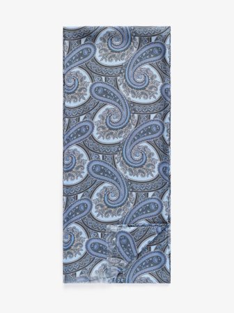 John Henric Men's Blue Silk Scarf Paisley Size Onesize