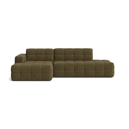 Paris chaiselong sofa, venstrevendt, Modesto Mørkegrøn - 282x162x77cm - Open end chaiselong sofa med komfortabel PU skum