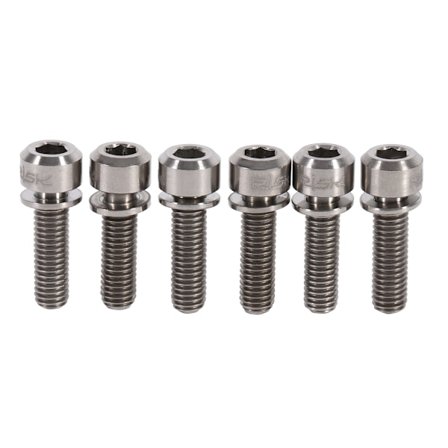 6 stk. Mountainbike M5 x 18 mm Titanium Frempind Bolte Skrue Med Skive (titanium)