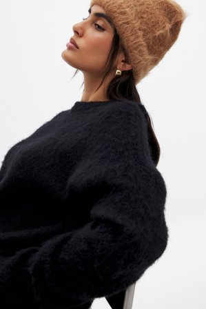 NA-KD Bonnet en alpaga mélangé - Chapeaux et casquettes - Marron - One Size