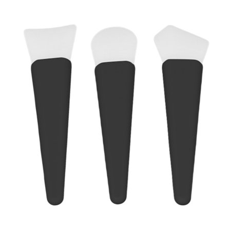 3 stk. silikonebørsteapplikatorsæt blød gentagne brug letvægts makeup silikonebørste til hjem rejsefest sort