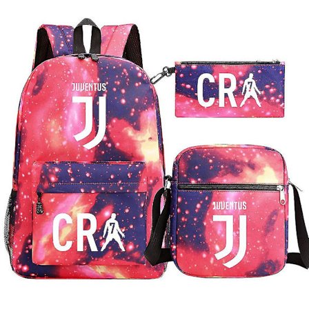 Cr7 Mode Skoletasker til Teenage Drenge, Drenge, Børn og Studerende Laptop Rygsække Tre-delt Sæt