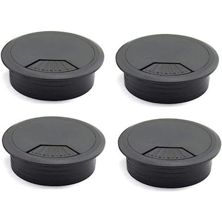 4 stk 2 tommers skrivebordsledning ledningskabel gjennomføringer hulldeksel for kontor PC-skrivebord